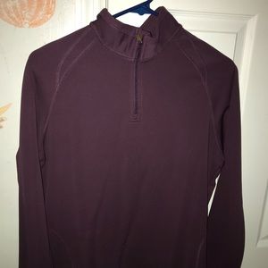 Purple fleece lined pullover quarter zip